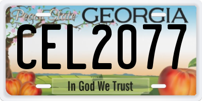 GA license plate CEL2077