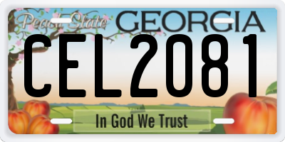 GA license plate CEL2081