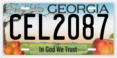 GA license plate CEL2087