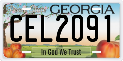GA license plate CEL2091