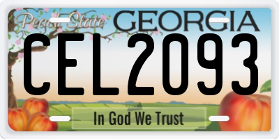 GA license plate CEL2093