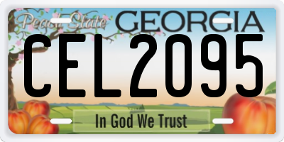 GA license plate CEL2095