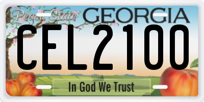 GA license plate CEL2100