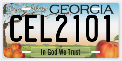 GA license plate CEL2101