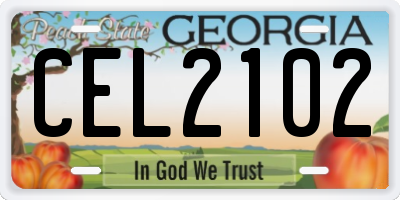 GA license plate CEL2102