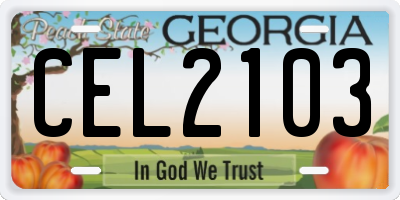 GA license plate CEL2103