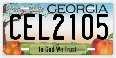 GA license plate CEL2105