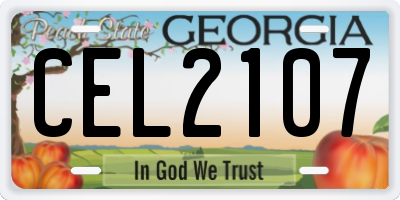 GA license plate CEL2107