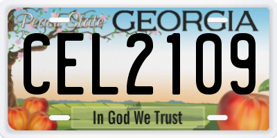 GA license plate CEL2109