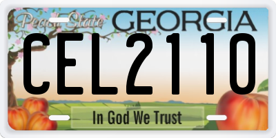 GA license plate CEL2110