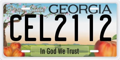 GA license plate CEL2112