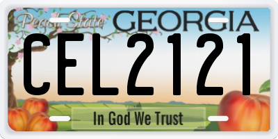 GA license plate CEL2121