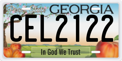 GA license plate CEL2122