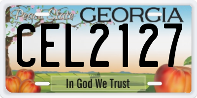 GA license plate CEL2127