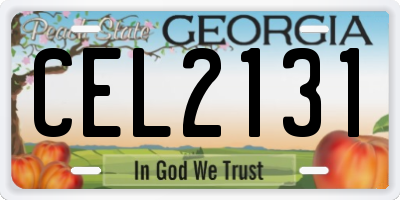 GA license plate CEL2131