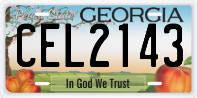 GA license plate CEL2143