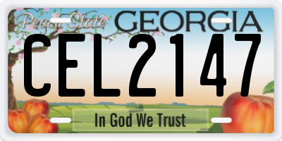 GA license plate CEL2147
