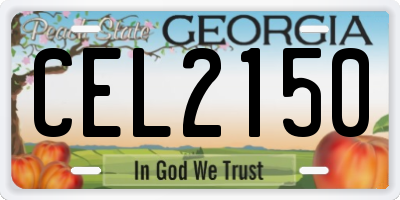 GA license plate CEL2150