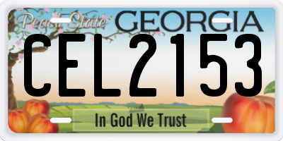 GA license plate CEL2153