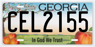 GA license plate CEL2155