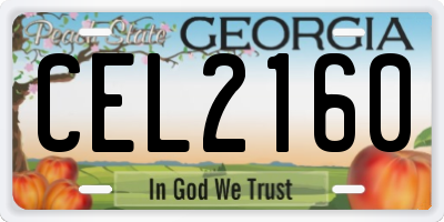 GA license plate CEL2160