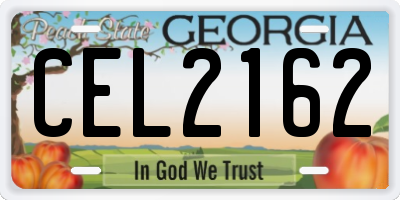 GA license plate CEL2162