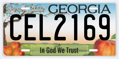 GA license plate CEL2169