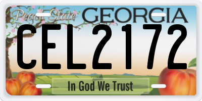 GA license plate CEL2172