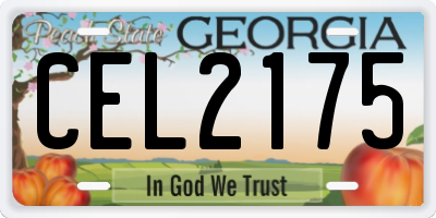 GA license plate CEL2175