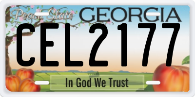 GA license plate CEL2177