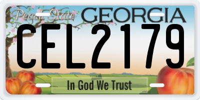 GA license plate CEL2179