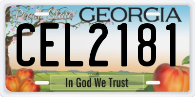 GA license plate CEL2181