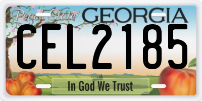 GA license plate CEL2185