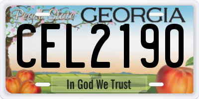 GA license plate CEL2190