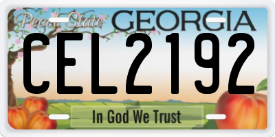 GA license plate CEL2192