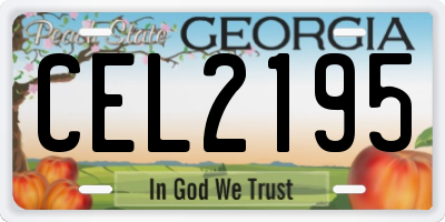 GA license plate CEL2195