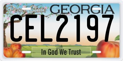 GA license plate CEL2197