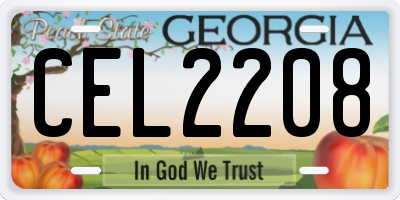 GA license plate CEL2208