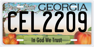 GA license plate CEL2209