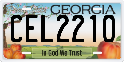 GA license plate CEL2210