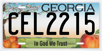 GA license plate CEL2215