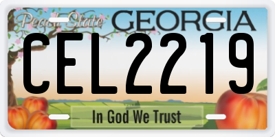 GA license plate CEL2219