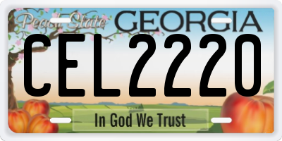 GA license plate CEL2220