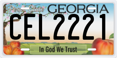 GA license plate CEL2221