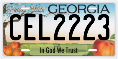 GA license plate CEL2223
