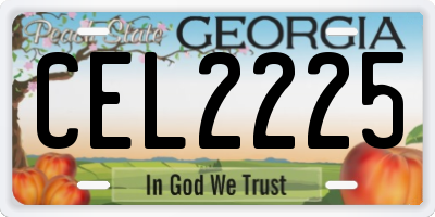 GA license plate CEL2225