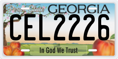 GA license plate CEL2226
