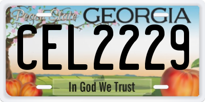 GA license plate CEL2229