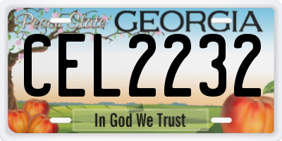GA license plate CEL2232