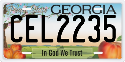 GA license plate CEL2235